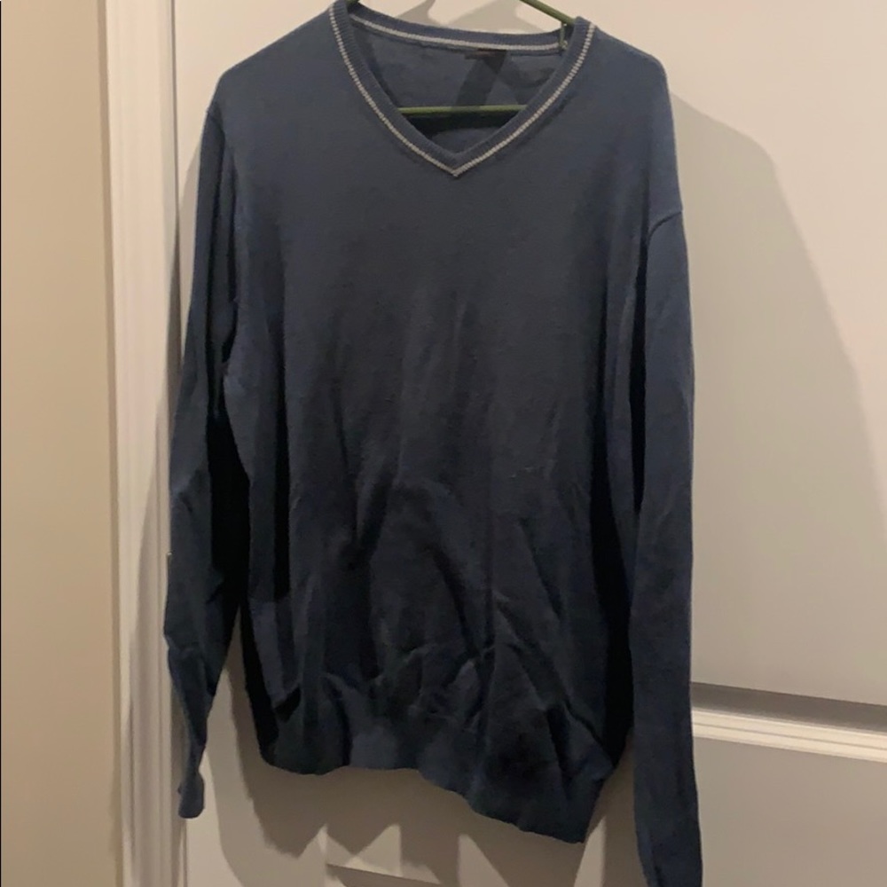 Men’s V Neck Blue Sweater